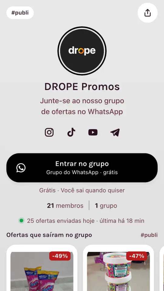 Bio Link no modelo Gradiente, visto no celular.