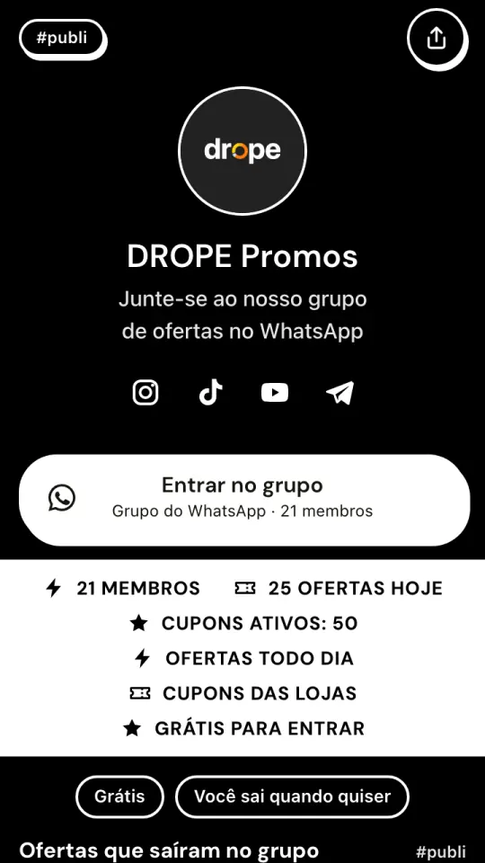 Bio Link no modelo Sombra dura, visto no celular.